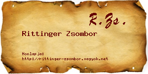 Rittinger Zsombor névjegykártya